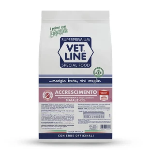Vet line Accrescimento al maiale - pienso completo para perros 3 kg