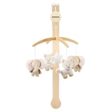 Nattou Flo, oli &amp; ernest - giostrina musicale in legno con animali di peluche rotanti - beige 50 cm