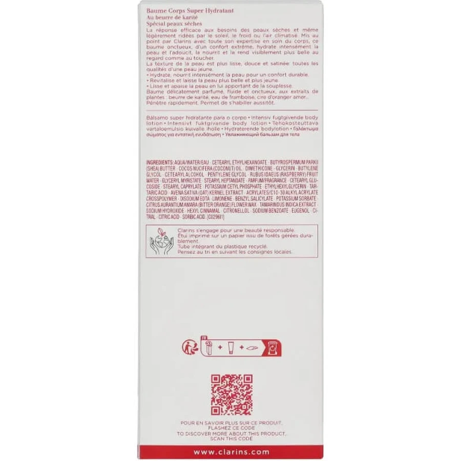 Clarins baume corps super hydratant - super moisturizing body cream 200 ml