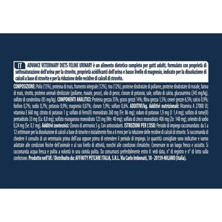 Advance Veterinary diets urinary chicken - complete dietary food for adult cats with urinary problems 1.5 kg