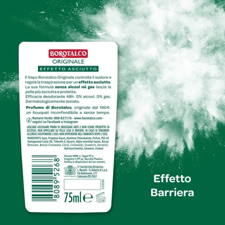 Borotalco original perfume - deodorant 48h vapo no gas 75 ml