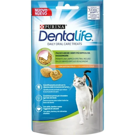 Dentalife - Zahnstein- und Zahnbelagssnack für ausgewachsene Katzen mit Hühnergeschmack 40 g