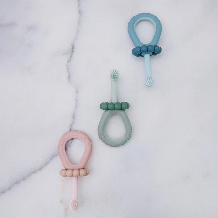 Suavinex - eerste tandenborstel voor baby's 0-2 jaar saliegroene kleur