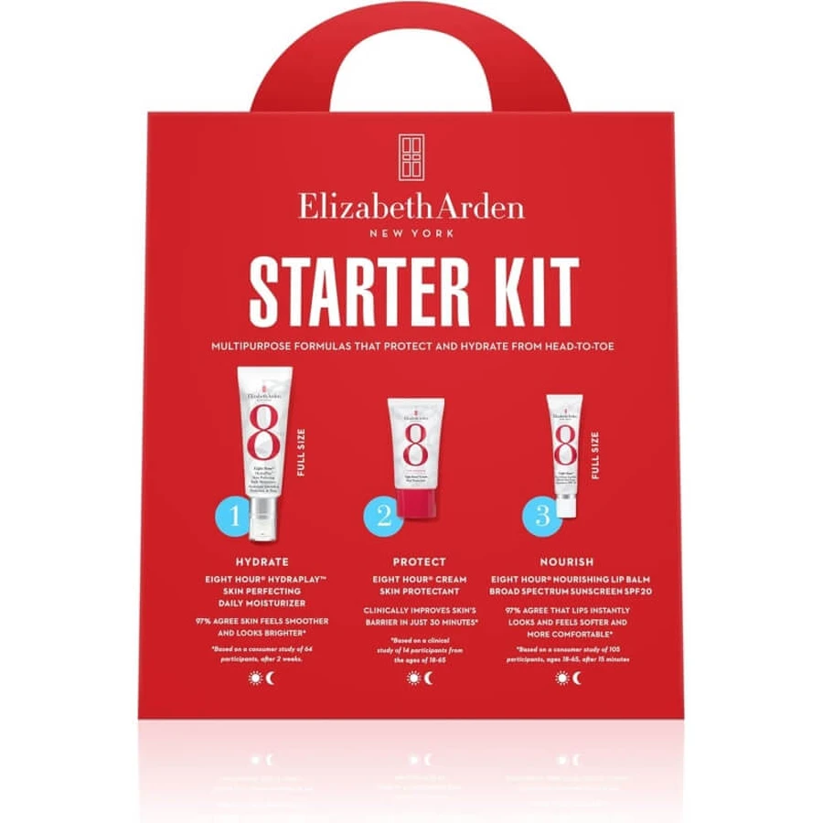 kit de inicio de ocho horas de elizabeth arden - rutina esencial para una piel radiante y protegida