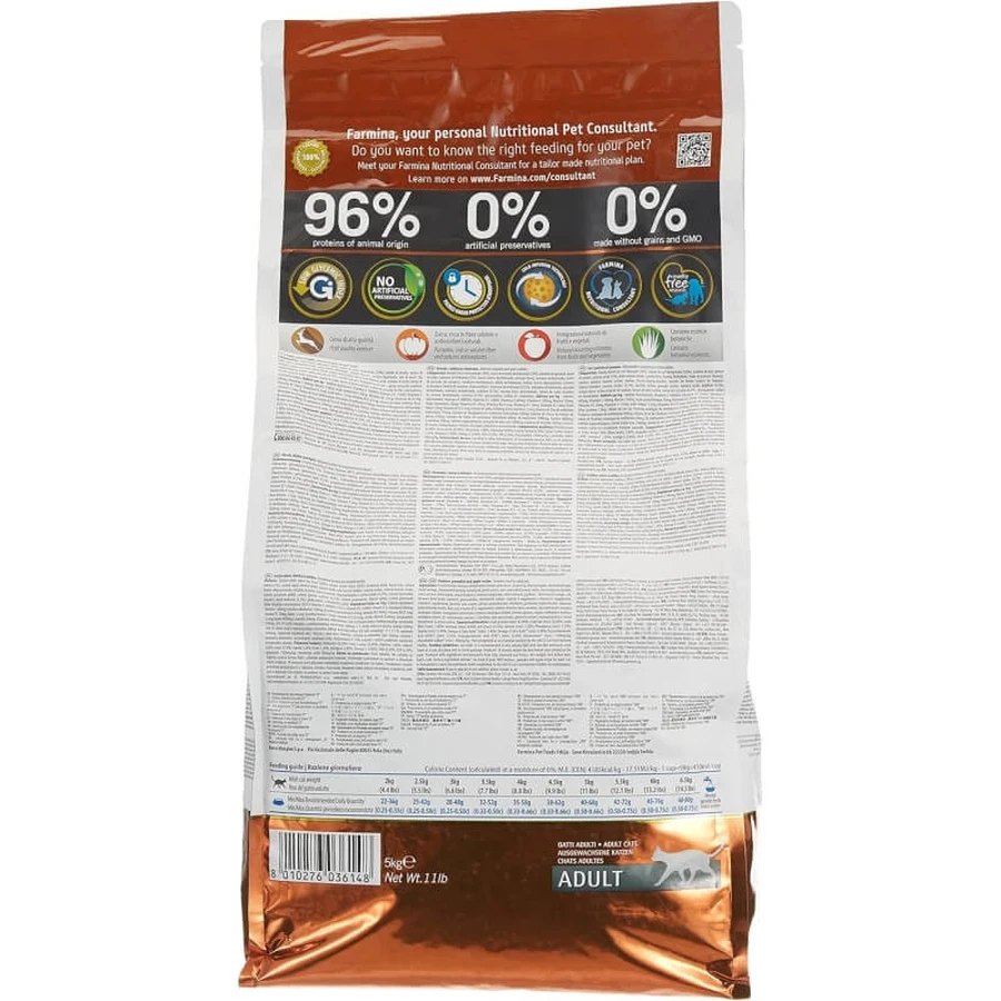 Farmina N&amp;d calabaza adulto con calabaza de ciervo y manzana - alimento completo para gatos 5 kg