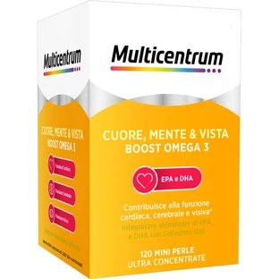 Multicentrum hart, verstand en gezichtsvermogen boost omega 3 - epa en dha supplement 120 miniparels