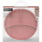 Suavinex color essence - assiette en silicone avec séparateurs - rose