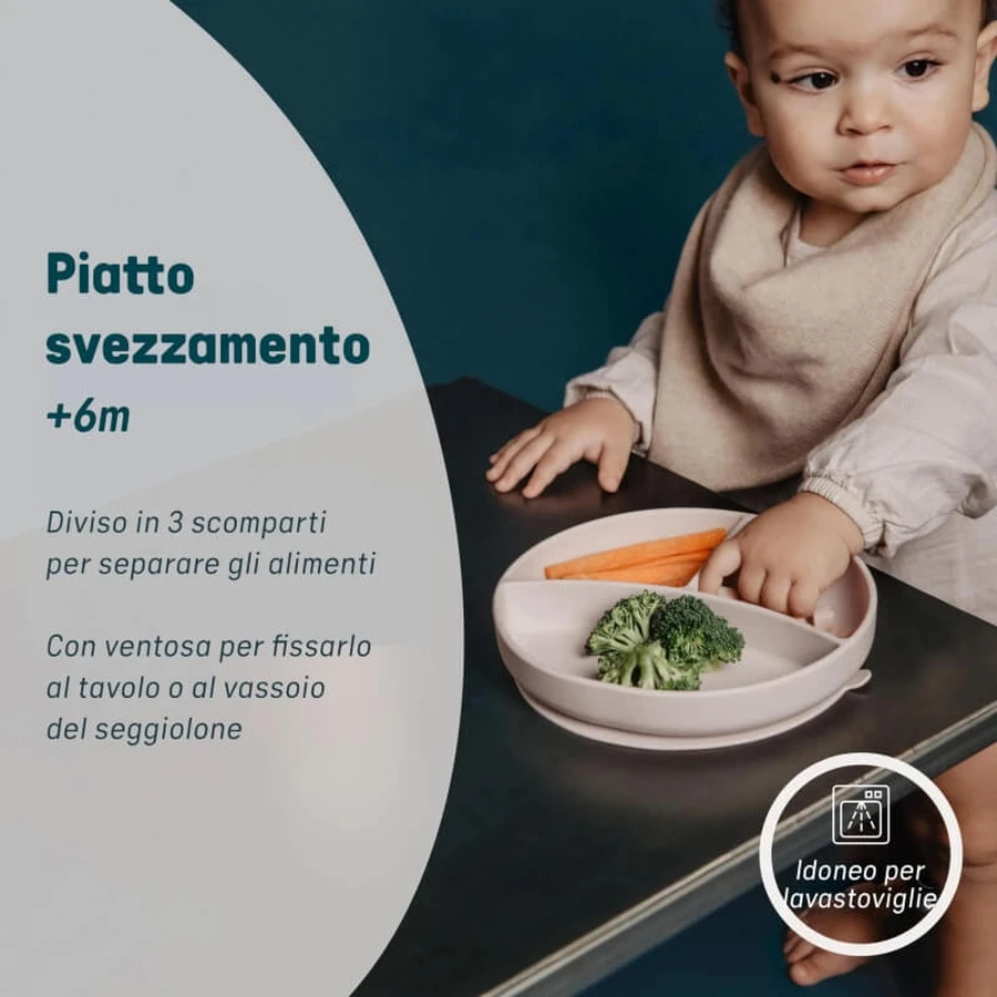 Suavinex color essence - assiette en silicone avec séparateurs - rose