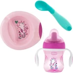 Chicco baby voeding set 6 maanden+ bord lepel en beker roze