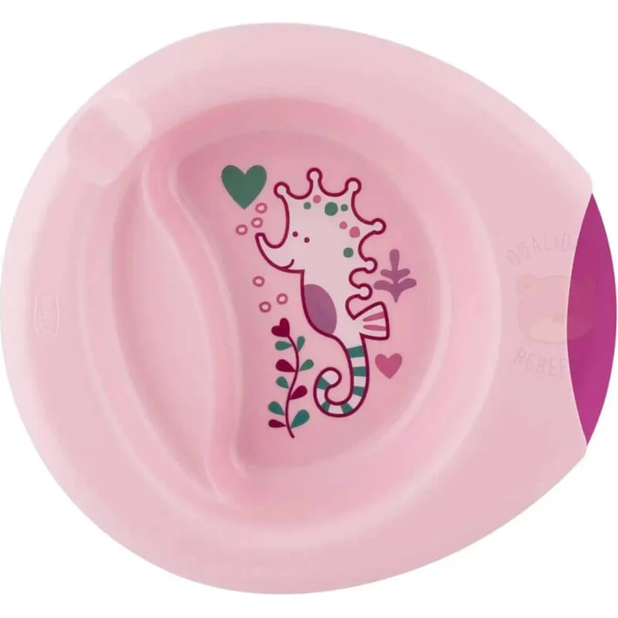Chicco baby voeding set 6 maanden+ bord lepel en beker roze