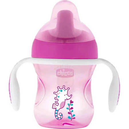 Chicco baby voeding set 6 maanden+ bord lepel en beker roze