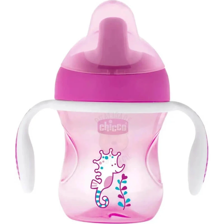 Chicco baby voeding set 6 maanden+ bord lepel en beker roze