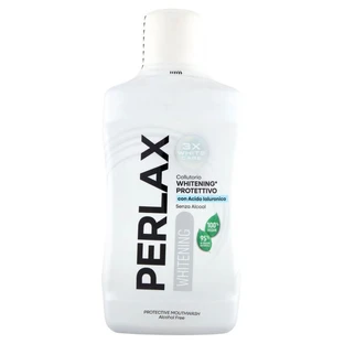 Perlax Protective bain de bouche blanchissant reminéralisant pour dents et gencives sensibles avec acide hyaluronique sans alcool 500 ml