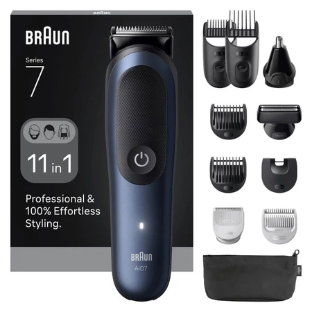 All-in-one series 7 - recortadora multiusos 11 en 1 para barba y vello - azul