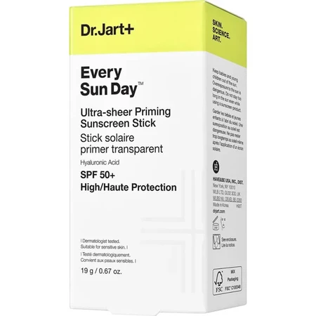 Dr.jart+ Facial sunscreen 50 + spf every sun day ultra-sheer priming sunscreen stick very high protection 19g
