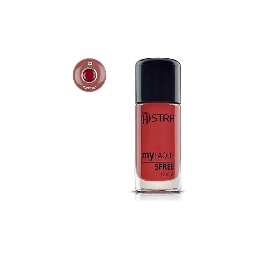 Astra my laque 5 free - vernis à ongles ultra brillant n° 22 rouge coquelicot
