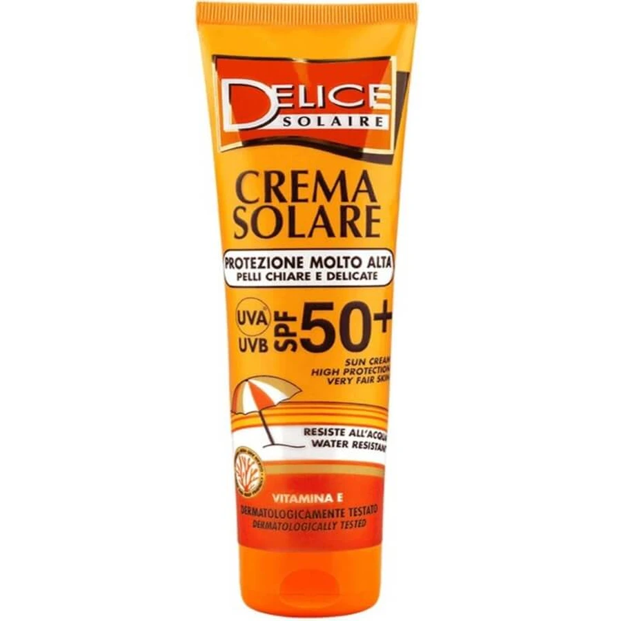 Delice solaire Crème solaire 50+spf très haute protection pour peaux claires et délicates 100 ml