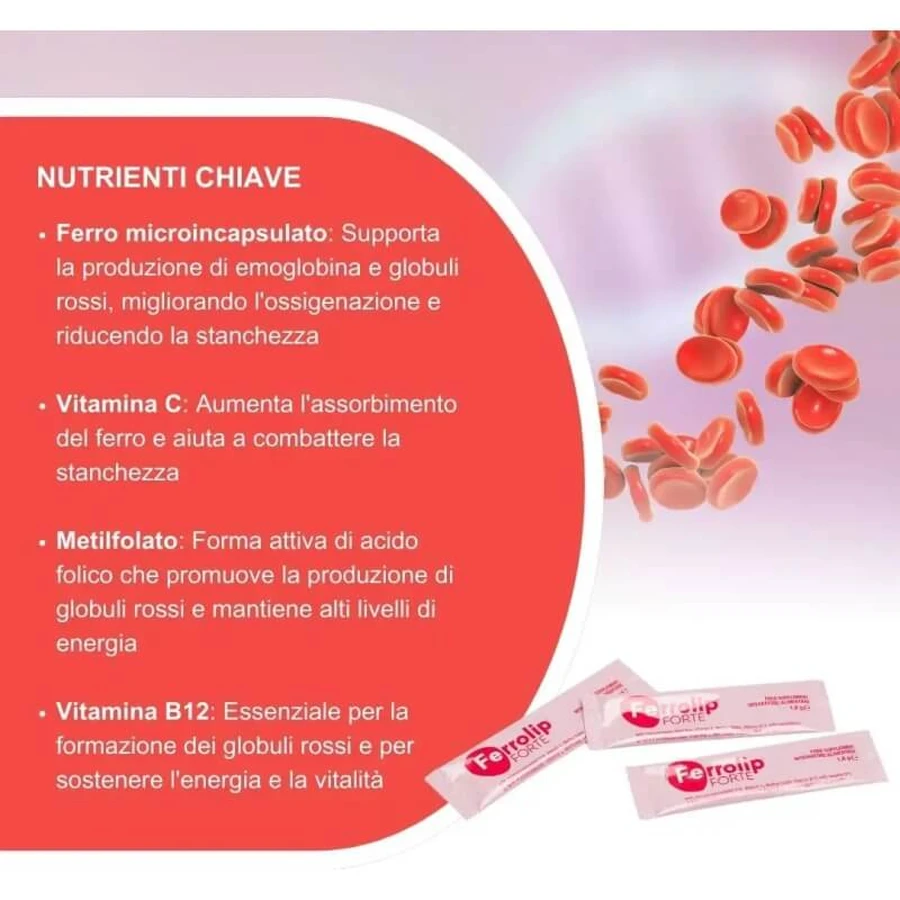 Ferrolip forte 30 stickpacks - ijzer- en vitaminesupplement