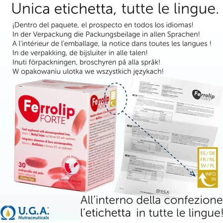 Ferrolip forte 30 stickpacks - ijzer- en vitaminesupplement