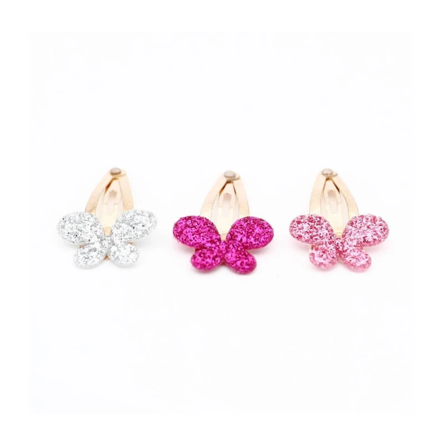 Ib moda pelo 3 clic clac mariposa pinzas para el cabello