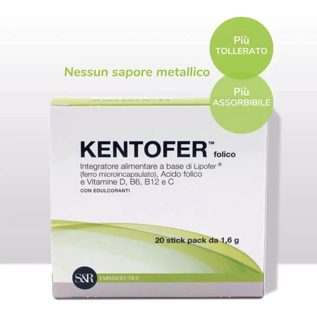 Kentofer folic 20 stickpacks - suplemento de hierro y vitaminas para el embarazo