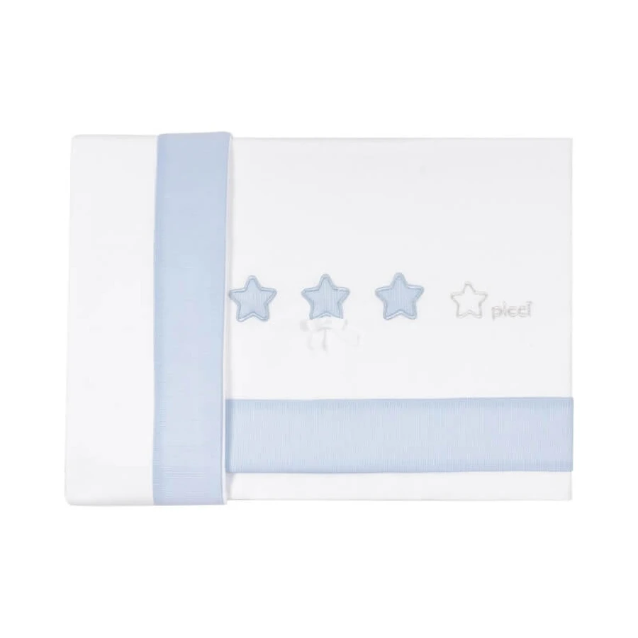 Picci Dream Collection - juego completo para cuna y cochecito de bebé - 2 sábanas + 1 funda de almohada - azul claro