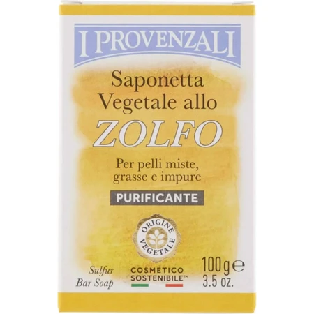 I provenzali sulfur - purifying soap bar for oily and impure skin 100 gr