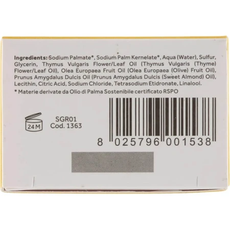 I provenzali sulfur - purifying soap bar for oily and impure skin 100 gr