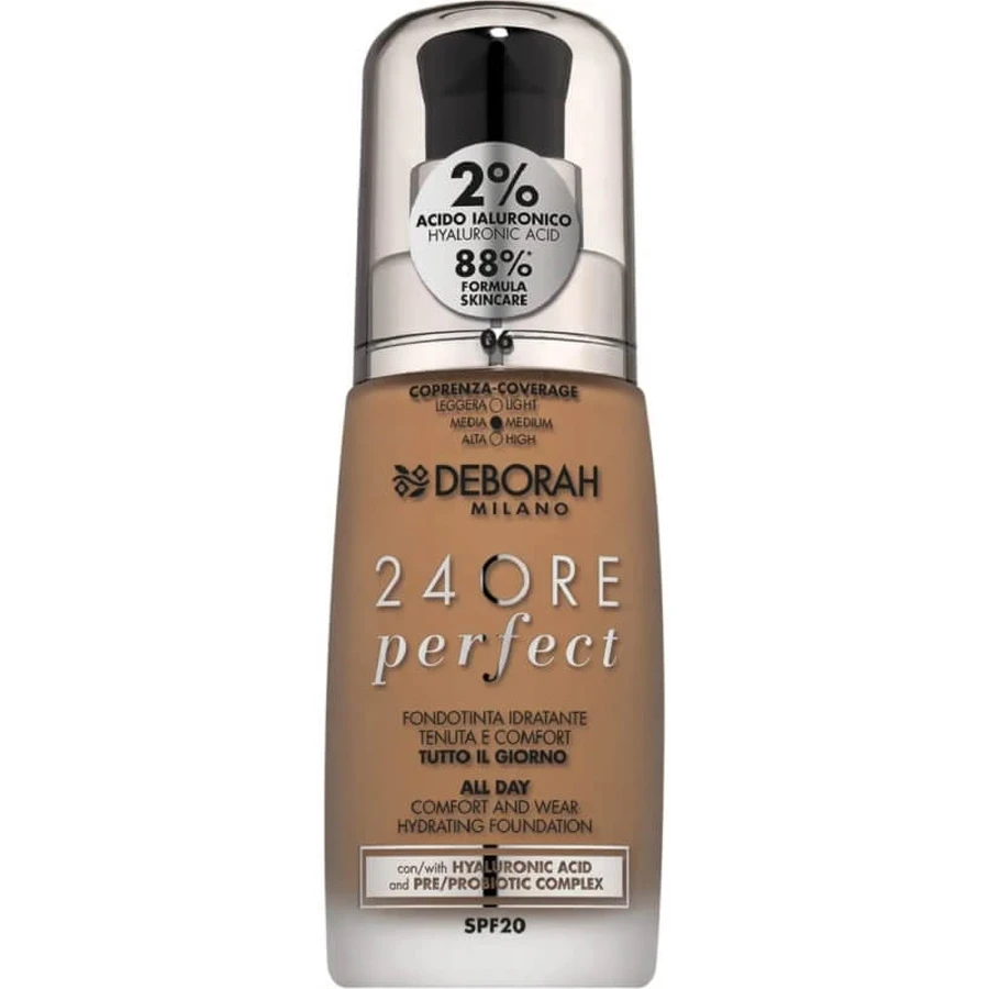 Deborah 24ore perfect spf 20 - base de maquillaje fluida - no. 06 caramelo