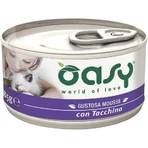 Oasy Wet cat caprice mousse kalkoen - volledige voeding voor volwassen katten 85 gr.