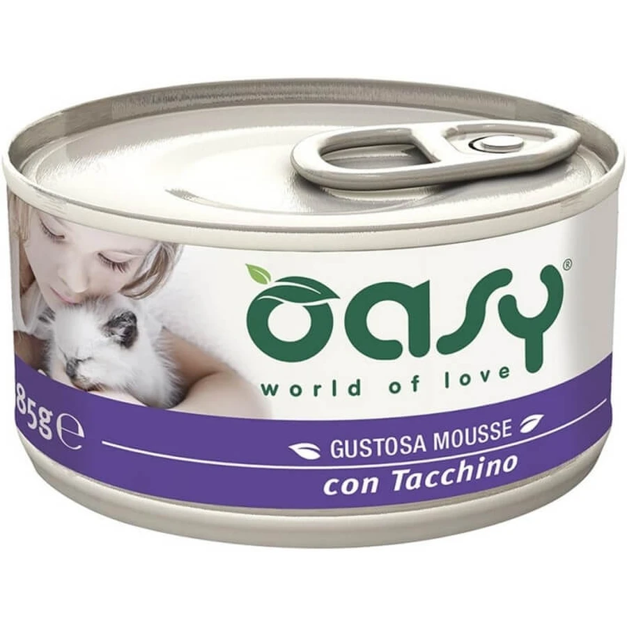 Oasy Wet cat caprice mousse kalkoen - volledige voeding voor volwassen katten 85 gr.