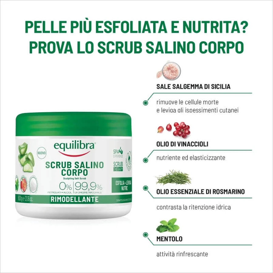 Equilibra remodellerende zoutoplossing lichaamsscrub 600 gr