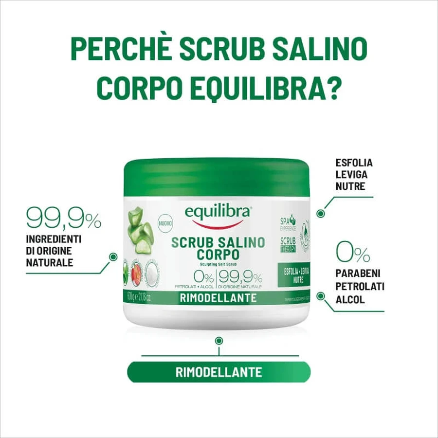 Equilibra remodellerende zoutoplossing lichaamsscrub 600 gr