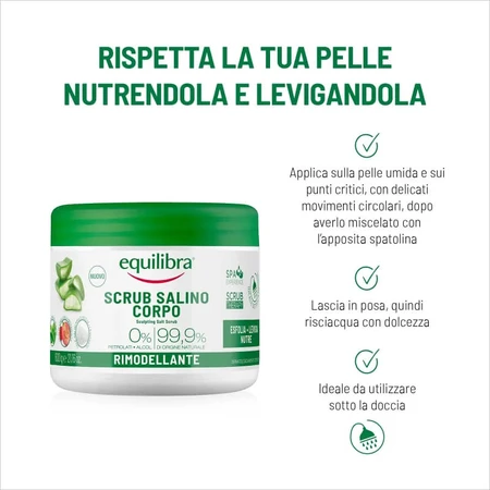 Equilibra remodellerende zoutoplossing lichaamsscrub 600 gr
