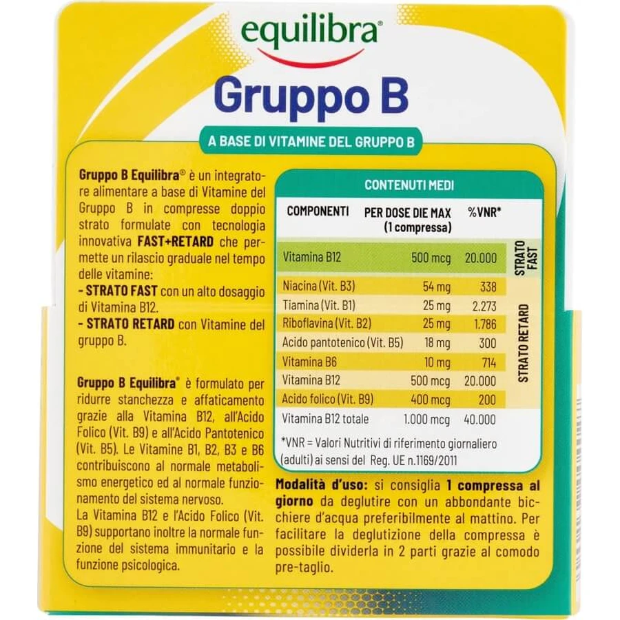 Equilibra groep b 30 tabletten - vitaminesupplement voor de b-groep
