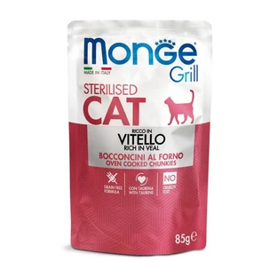 Monge Grill sterilised cat baked veal morsels - complete food for sterilised cats 85 gr