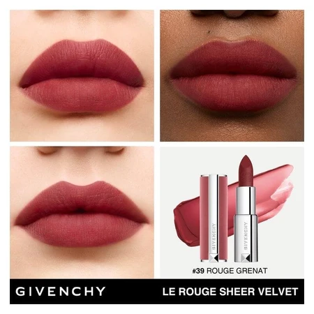 Givenchy Le rouge sheer velvet - matte lipstick no. 39 rouge grenat