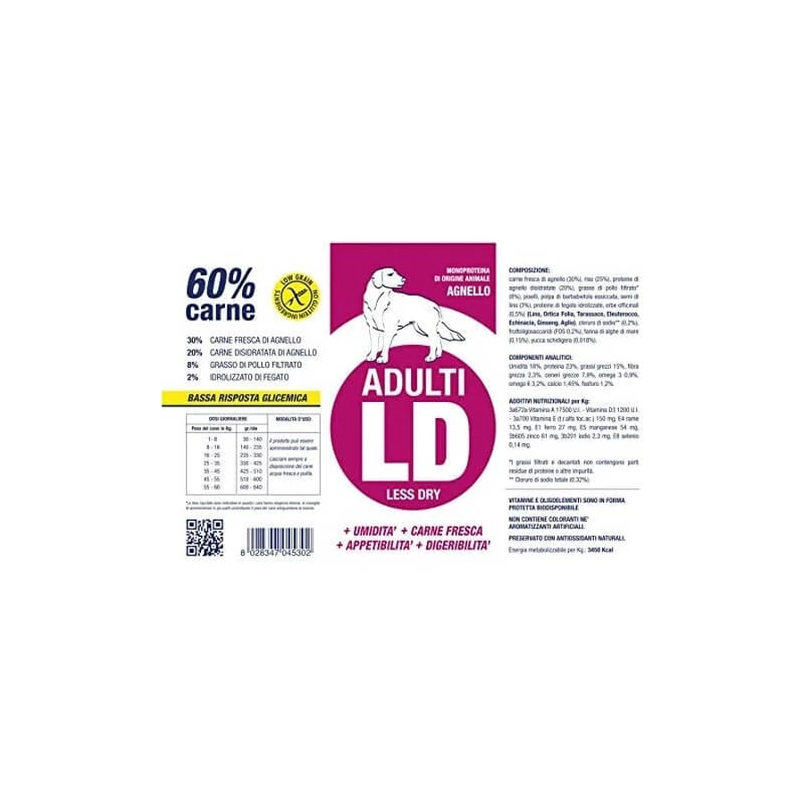 Vet line Adult ld less dry all'cordero - alimento completo para perros adultos 3 kg