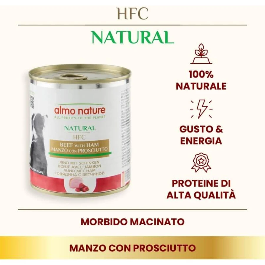 Almo nature Hfc cuisine rundvlees met ham - natvoer voor volwassen honden 290 gr