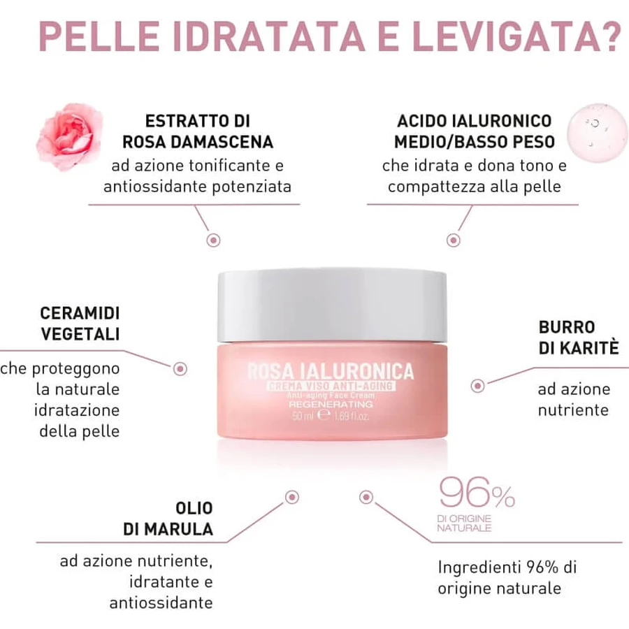 Equilibra rosa hialurónico - crema facial antiedad 50 ml