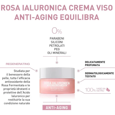 Equilibra rosa hialurónico - crema facial antiedad 50 ml
