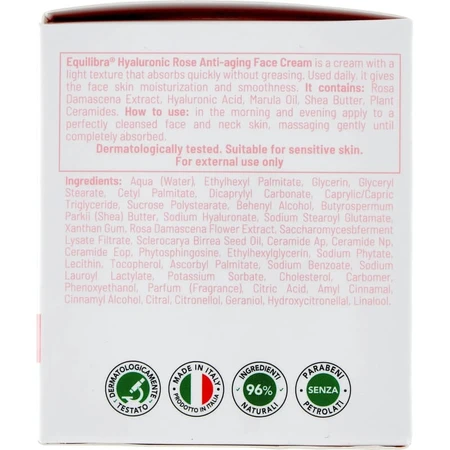 Equilibra rosa hialurónico - crema facial antiedad 50 ml