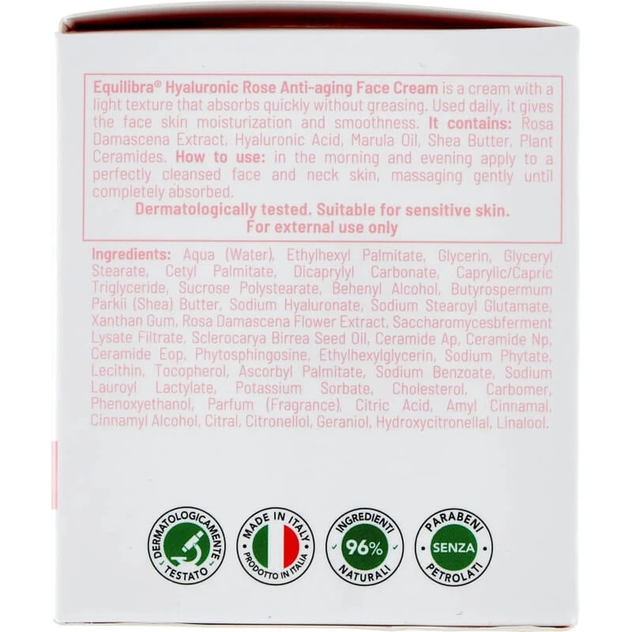 Equilibra rosa hialurónico - crema facial antiedad 50 ml