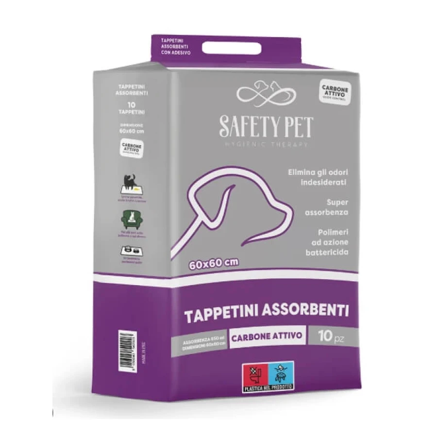 Safety pet Quickdry - 10 actieve kool absorberende matten 60x60 cm