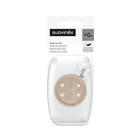 Suavinex birdies - attache-sucette en tissu neutre