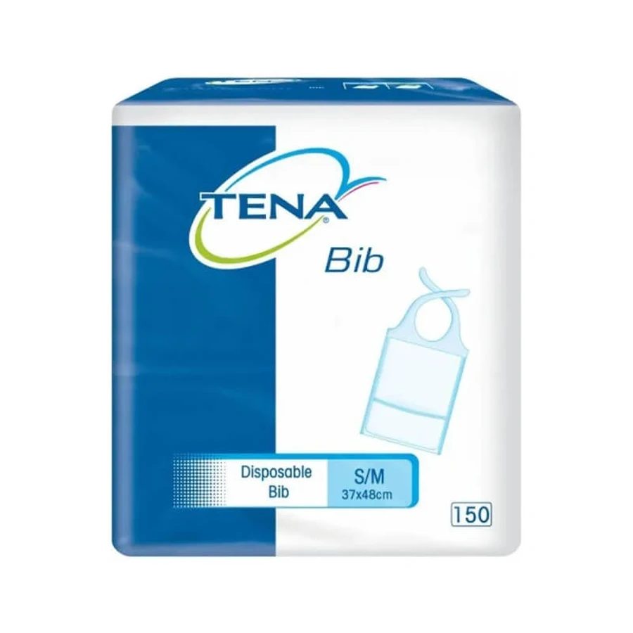 Tena babero - 150 mordazas desechables talla s/m 37x48 cm