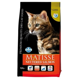Farmina Matisse kastriert mit Lachs - Alleinfuttermittel für erwachsene kastrierte Katzen 1,5 kg