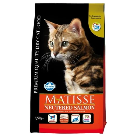 Farmina Matisse kastriert mit Lachs - Alleinfuttermittel für erwachsene kastrierte Katzen 1,5 kg