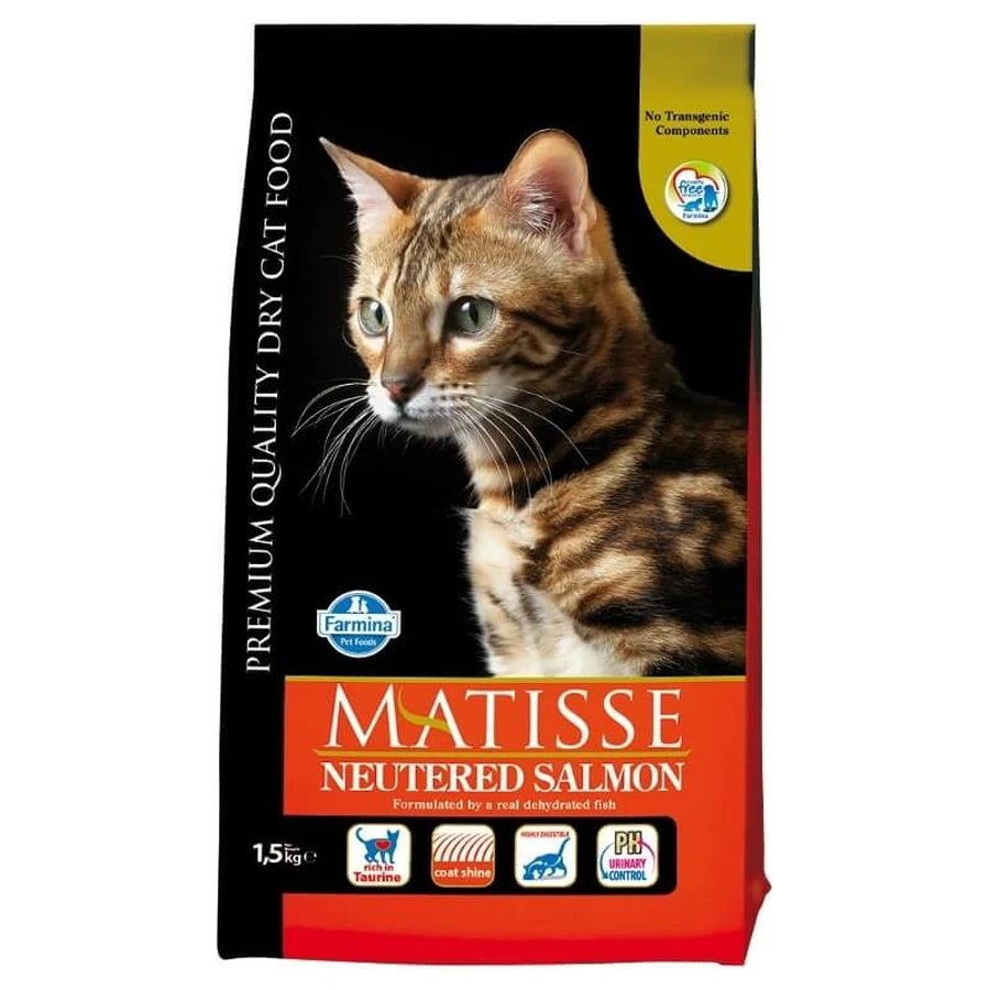 Farmina Matisse kastriert mit Lachs - Alleinfuttermittel für erwachsene kastrierte Katzen 1,5 kg