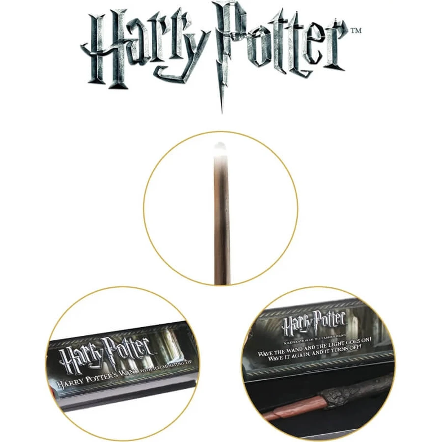 Noble collection harry potter magic wand with glowing tip
